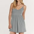 thumbnail image 3 of LOVZFMLL Combishort Décontracté à Bretelles pour Femmes, Couleur Unie, Gris Foncé TTG, 3 of 8