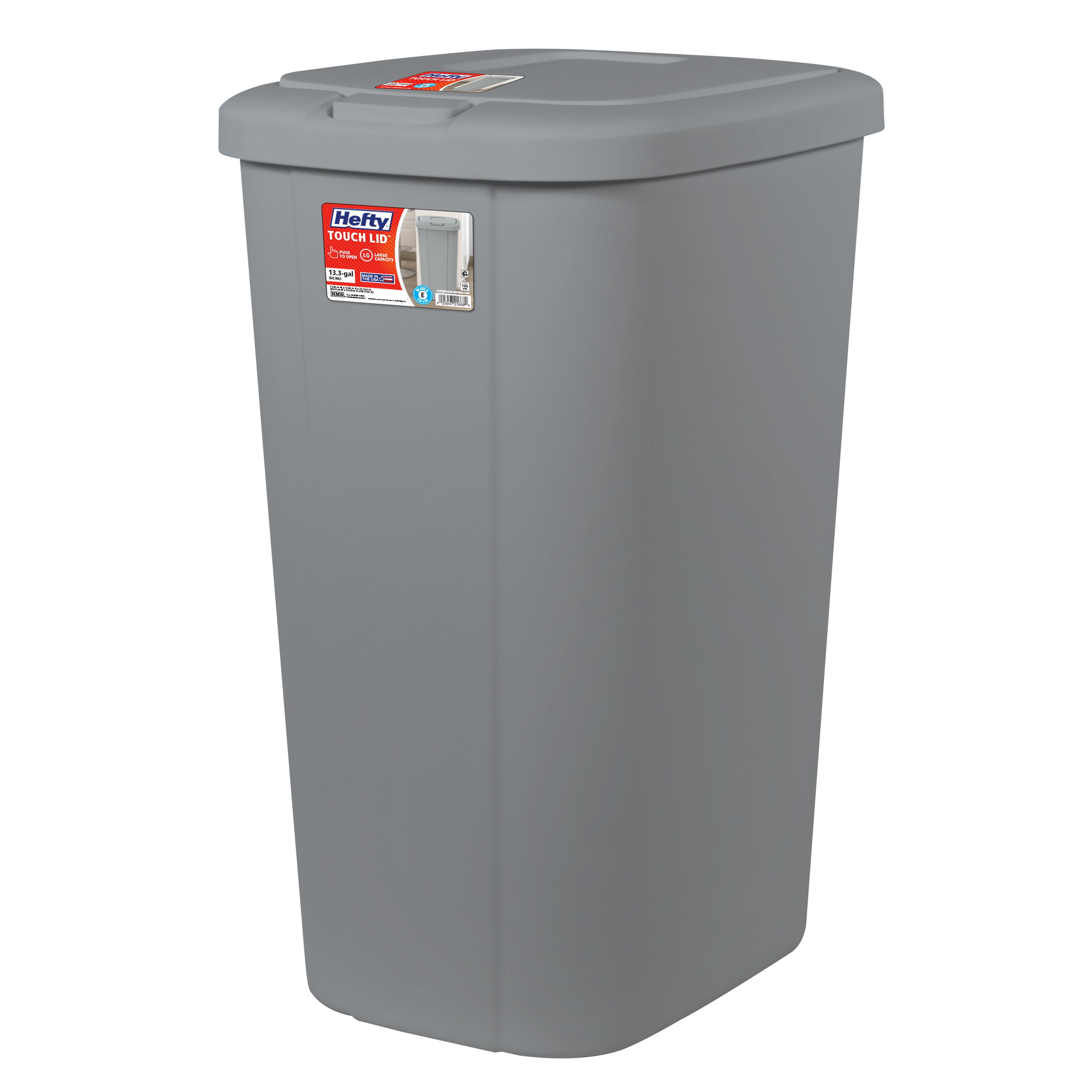 Free Shipping! Hefty Kitchen Trash Can, 13 Gallon, Plastic Touch