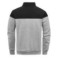 thumbnail image 4 of Chiccall Men's Mock Neck Sweatshirts Casual Colorblock Quarter Zip Quilted Sweatshirt Pullover, 4 of 8