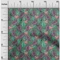 thumbnail image 1 of oneOone Polyester Lycra Green Fabric Leaves & Flamingo Quilting Supplies Print Sewing Fabric By The Yard 56 Inch Wide, 1 of 4