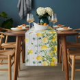thumbnail image 2 of Yellow Lemon Table Runner - 72 Inch Long, Kitchen Dining Table Runner Dresser Scarves, Green Eucalyptus Wood Grain Farmhouse Farmhouse Decor for Coffee Tables Wedding Party Banquet, 2 of 8