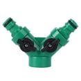 thumbnail image 1 of Two Way Pipe Divider Hose Splitter Garden Water Tap Adapter With Valve, 1 of 6