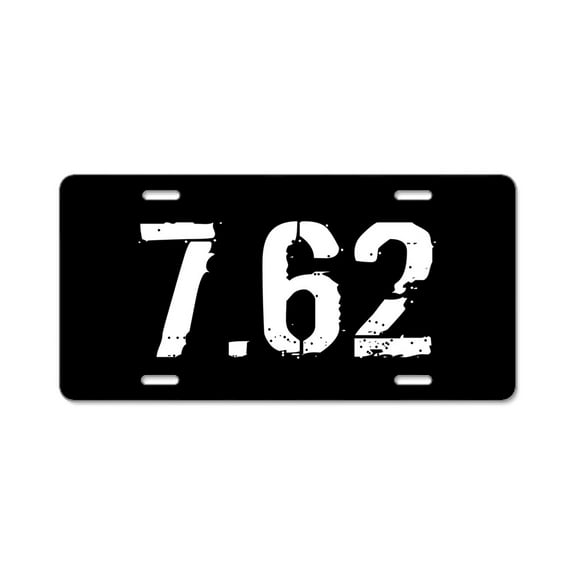 CafePress - 7.62 Ammo: Black & White - Aluminum License Plate, Front License Plate, Vanity Tag