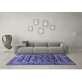 thumbnail image 3 of Ahgly Company Machine Washable Indoor Square Persian Blue Traditional Area Rugs, 4' Square, 3 of 4