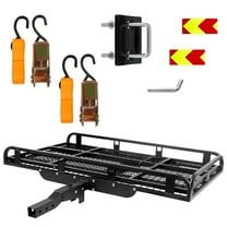 Hitch Mount Wheelchair Carrier, Hitch Cargo Carrier, 500lbs Capacity, Trailer Hitch Cargo Carrier, Luggage Carrier Rack, 50x28.3x5.1 Inch, Collapsible, for Lawn Mower and Snow Blower