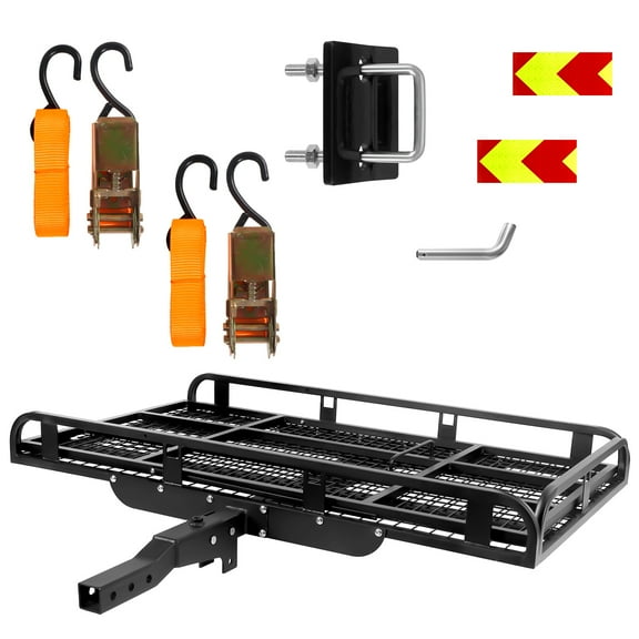 Hitch Mount Wheelchair Carrier, Hitch Cargo Carrier, 500lbs Capacity, Trailer Hitch Cargo Carrier, Collapsible, Alloy Steel Material, Safety Reflectors, Welded Handle,for Outdoor Adventures