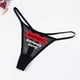 thumbnail image 5 of Tanga de malla con estampado, lencería Sexy con letras y boca, ropa interior de Color sólido, parte trasera en T de cintura baja, 5 of 5