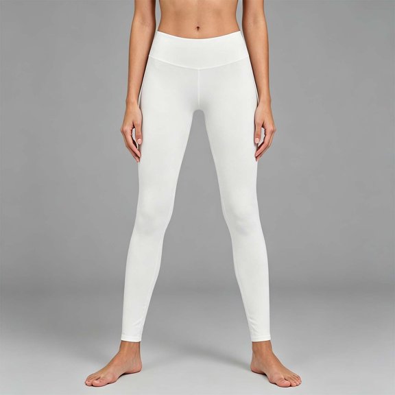 Womens Pants Solid Slim Fit Yoga Trousers Athletic Casual Long Womens Pants White L