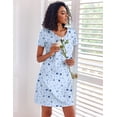 thumbnail image 2 of Ekouaer Cotton Nightgowns for Women 3 Pack Sleepshirts Short Sleeve Night Shirt Tshirt Night Gown Soft Sleepwear Print Sleep Dress, 2 of 6