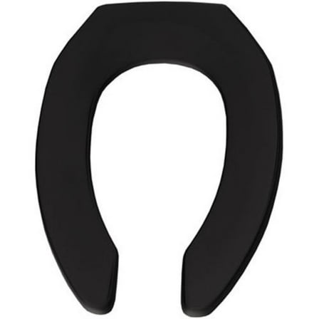 BEMIS 1955CT 047 Commercial Heavy Duty Open Front Toilet Seat will Never Loosen & Reduce Call-backs, ELONGATED, Plastic, Black