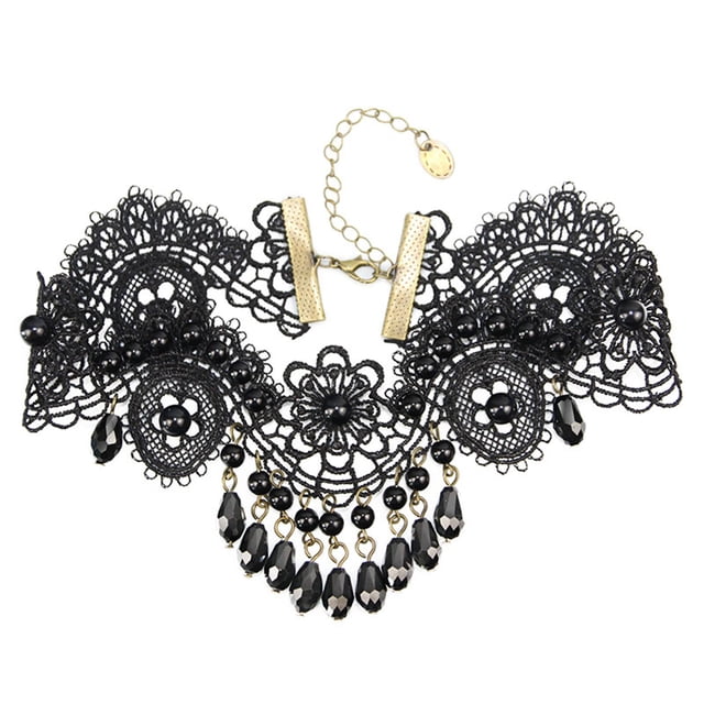 de encaje negro retro, per victoriana elegante colgante vintage joyería de para disfraces de Halloween boda mujeres niñas Hugo gargantilla collar