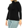 thumbnail image 2 of Women's Plus Size Casual Fitted Long Sleeve Solid Turtleneck Sweater Tops, 2 of 6