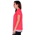 thumbnail image 2 of Simply Ravishing Women's Basic Short Sleeve Hip Length Open Drape Cardigan, Medium, Coral, 2 of 4
