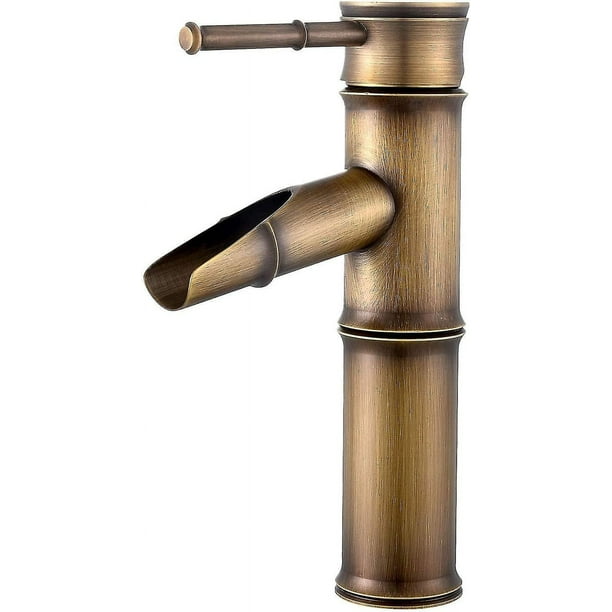 Grifo de bambú JINMJMXG mezclador monomando cascada lavabo cocina baño