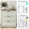 thumbnail image 6 of LAZZO 3-Drawer Dresser, Farmhouse Rustic Wood Chest of Drawers, Wide Storage Organizer for Bedroom, Living Room, Entryway, White, 6 of 8