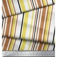 thumbnail image 2 of Soimoi Yellow Georgette Viscose Fabric Colorful Vertical Stripe Decor Fabric Printed Yard 42 Inch Wide, 2 of 3