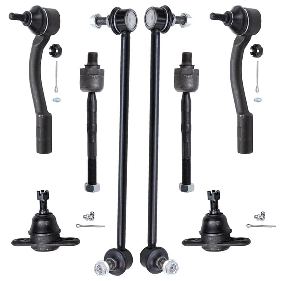 Detroit Axle - Front 8pc Suspension Kit for 06-11 Hyundai Accent, Outer Inner Tie Rods Sway Bar Links Lower Ball Joints 2006 2007 2008 2009 2010 2011 Replacement