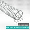 thumbnail image 2 of PWTOOL PVC Pipe, 1 1/2"id | 50ft Sump Pump Hose,Clear High Pressure Suction Line Flexible Hose Vinyl Tubing with Spiral Steel Wire, Drain Water Fuels Powder for Boat Marine Bilge Pump, with 6 Clamps, 2 of 5