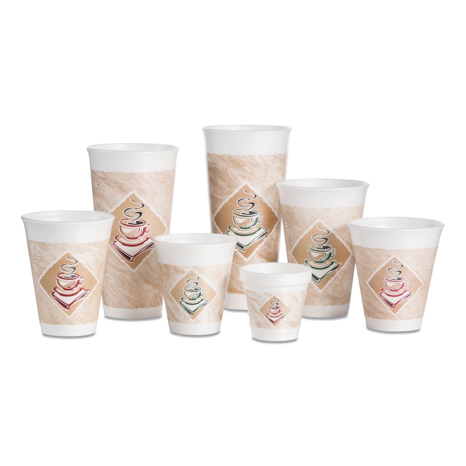 DART Cafe G 20 oz. Brown/Red/White Disposable Foam Cups Hot/Cold Drinks  (500/Carton) DCC20X16G - The Home Depot