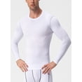 thumbnail image 1 of Innerwin Muscle Tops Long Sleeve Mens Sport T Shirt Gym Baselayer Casual Compression Shirts White 2XL, 1 of 3