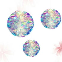 HEMOTON  3 Pcs Iridescent Honeycomb Ball Party Round Decorations Honeycombs