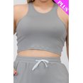 thumbnail image 2 of Curvy Crop Tank Top & Ruched Pants Ensemble, 2 of 10