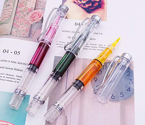 Candy Color Pocket Fountain Pen Type Soft Brush Pens Calligraphy Drawing Writing 