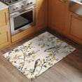 thumbnail image 2 of 2x3 Ft Entryway Area Rug, Yellow Grey Botanical Kitchen Rug Runner Washable Floor Mat, Spring Floral Summer Birds Retro Non Slip Indoor Door Mat Throw Carpet for Bathroom Living Room Bedroom, 2 of 8