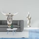 thumbnail image 2 of Escultura de pared de calavera,Estatua de resina con cabeza de vaca para decoración de pared y hogar,Figura decorativa,Escultura de plumas para escritorio,oficina,decoración del hogar,Figura, 2 of 8