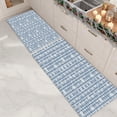 thumbnail image 2 of Blue Gray Snowflake Kitchen Mat Set of 2, Non Slip Rubber Backing Absorbent Kitchen Rugs 17"x28" and 17"x48", Washable Low Profile Runner Rug for Kitchen Sink Laundry Room, Winter Decor, 2 of 6