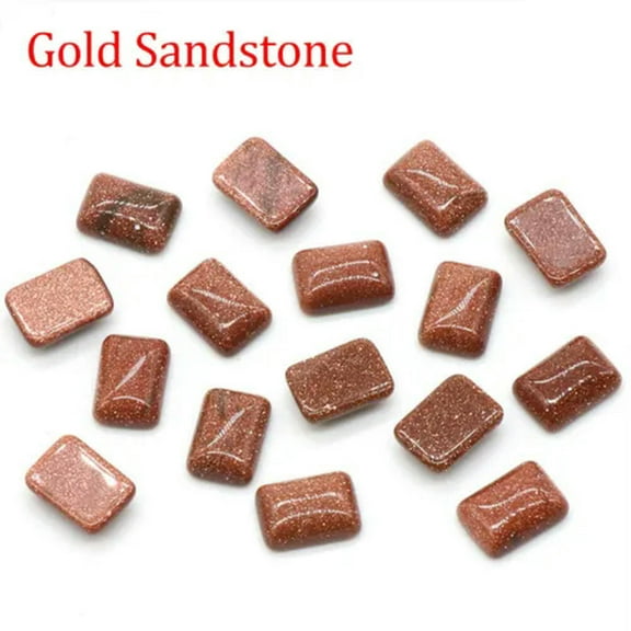 10mm*14mm Mixed Gemstone Rectangle Cabochon Beads CAB Flatback Reiki Chakra DIY