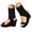 Black, variant on Women's Knit Square Open Toe Mid Calf Boots One Band Slingback Platform Wedge Sandals Summer Casual Slip on Dress Sock Booties Size 6-9 Black