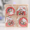 thumbnail image 1 of 12 Pcs Ornement de Sapin de Noël Pièces de Bois Rouges et Blanches pour Panneaux Artisanat en Bois Décorations Suspendues Traditionnelles de Noël, Couleur A, 1 of 4
