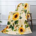 thumbnail image 2 of Joocar Sunflower Floral Fleece Throw Blanket For Winter Gift Home Sofa Bed Decoration 50x60 inch, 2 of 5