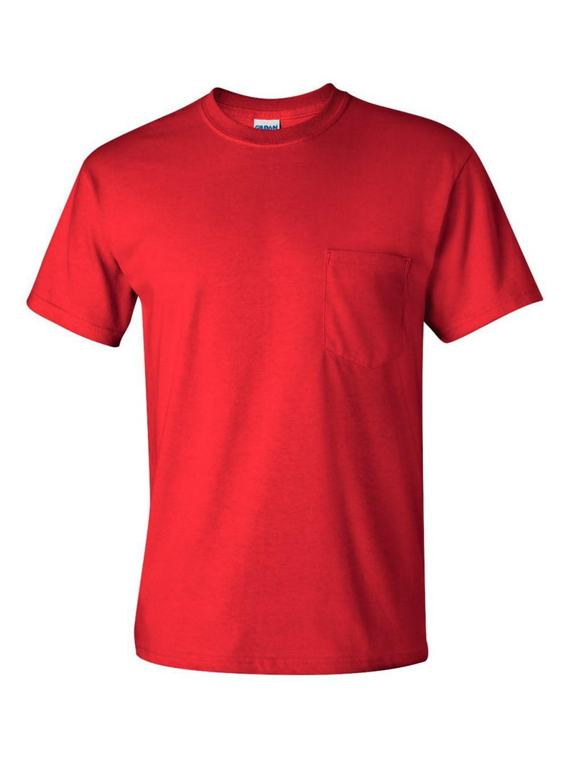 Gildan Ultra Cotton T-Shirt 2300 with Pocket, Red, Size S