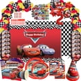 thumbnail image 2 of Decoraciones para fiesta de cumpleaños de coches, recuerdo para niños, vasos y platos de Rayo McQueen, juego de vajilla, suministros para fiestas de coches de carreras para niños y niñas, 2 of 4