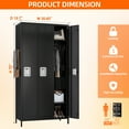 thumbnail image 3 of Aobabo Metal Storage Lockers 3 Door Lockable Locker with Pegboard, 72 Inch Tall Storage Locker for Employee,Home Office,Gym,School, Assembly Required,Black, 3 of 7