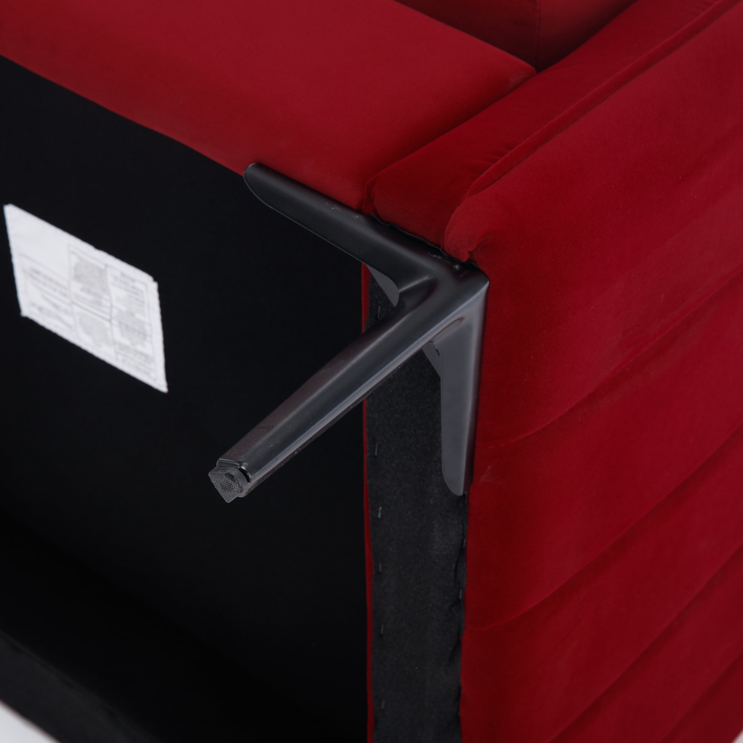 Aukfa Velvet Accent Chair with Channel-Tufted Arms, Modern Single Sofa Chair with Pillow & Metal Legs for Living Room & Bedroom, Burgundy Red