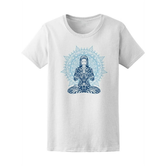 Meditation Woman In Lotus Pose T-Shirt Women -Image by Shutterstock, Female Medium