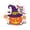 C, variant on Diceymbol Witch Pumpkin Trick Or Treat Wooden Cutout Sign Spider Web for Patio Outdoor Halloween Decorations 12 Inch