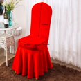 thumbnail image 2 of Jupe Plissée Spandex Chaise Couverture Mariage Banquet Fête Salle à Manger Décor Rouge, 2 of 7