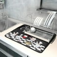 thumbnail image 5 of Bistro Fat Chef Dish Drying Mat 16"x18"Anti Fatigue Wine Plump Italian Red Glass Drainer Mat Black White Chubby Pasta Cook Check Dishes Pad Buffalo Plaid Dish Drainer Rack Mats Kitchen Decor, 5 of 6