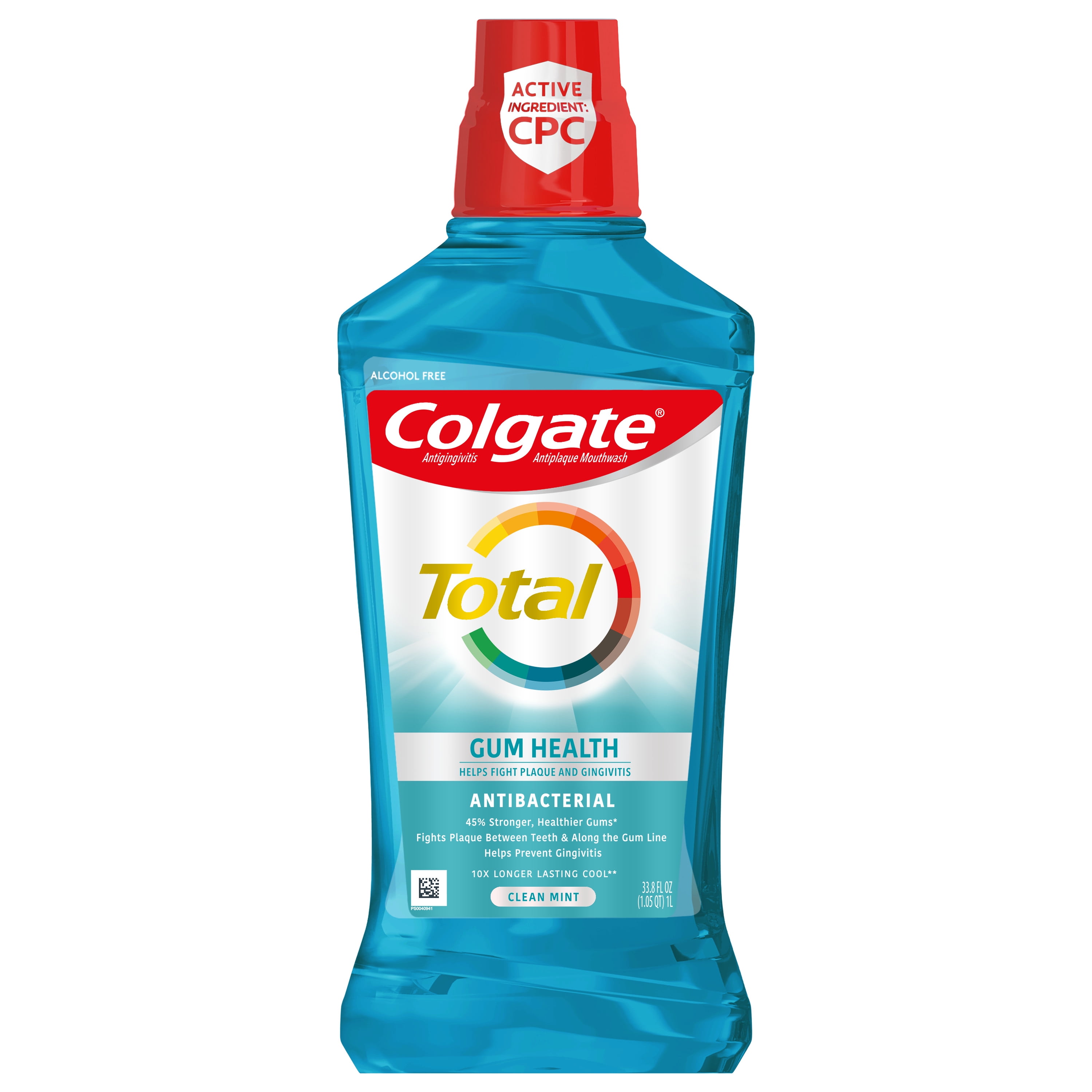 Colgate Total Gum Health Alcohol Free Mouthwash, Clean Mint 1L, 33.8