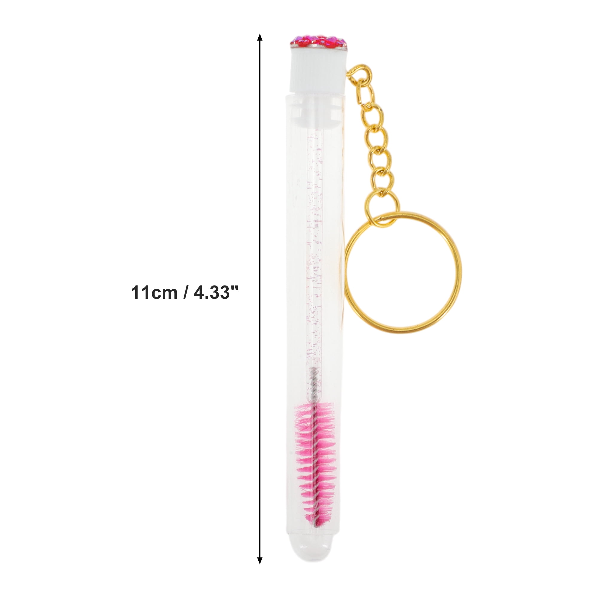 Unique Bargains 1 Pc Durable Eyelash Brush in Tube Design with Gold-Tone Buckle Rose Red