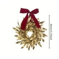 thumbnail image 3 of Deeceymbur Christmas Golden Leaf Bow Vines Wreath for Door Wall Hanging Home Decor, 3 of 9
