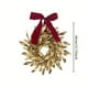 thumbnail image 3 of Corona navideña de hojas doradas con lazo | Elegante decoración navideña para puertas | Enredaderas de plástico reutilizables para la decoración festiva del hogar, 3 of 7