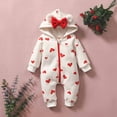 thumbnail image 4 of Lilgiuy Spring And Autumn Infant Toddler Baby Love Bow Zipper Shirt Long Sleeve Hooded Romper Thin Bodysuit Jumpsuit，White,0-3 Months for 2022, 4 of 5
