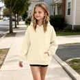 thumbnail image 5 of Unisex Zip Up Hoodie Boys Girls Lightweight, Toddler Girl Sweatshirt Full Zip, Light Kids Sweat Jackets With Zipper And Hood Beige 13-14 Years, 5 of 6