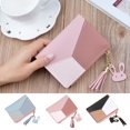 thumbnail image 2 of bestolf Color Block Women Wallet Slim Card Holder Wallet Bifold Mini Wallet with ID Window Zipper Coin Pocket for Work Daily Use (Black ), 2 of 8