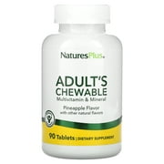 Nature's Plus Adult's Chewable Multivitamin and Mineral, Pineapple, 90 Tablets
